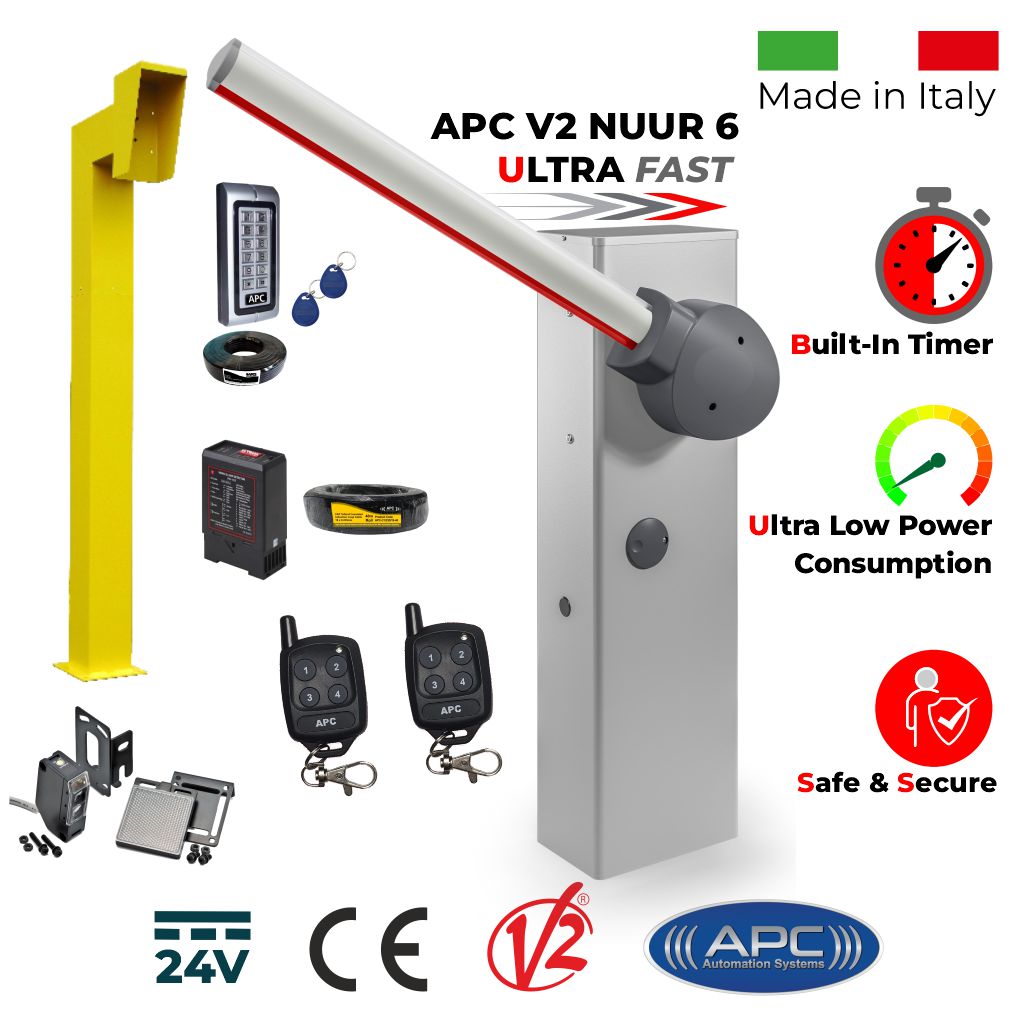APC AC Powered Boom Gate Barrier Systems | Automatic Security Universal Boom Gate Operator | Boom Barrier / Boom Gate / Parking Barrier, Car Parking Secure Access Control