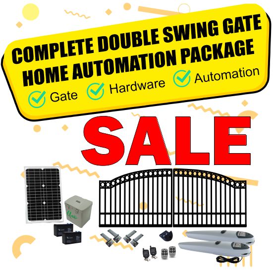 Double Swing Gate, Hardware and Gate Opener Combo Packages