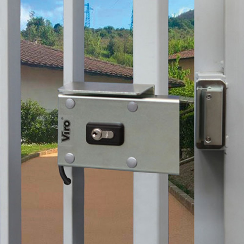 Horizontal Automatic Electric Gate Lock (Italian Made Viro V06-WB) For Double Swing Gates Without Gate Stop (High Ground Clearance ) - 12V DC Suitable With Logico 24 Control Board For Swing Gates