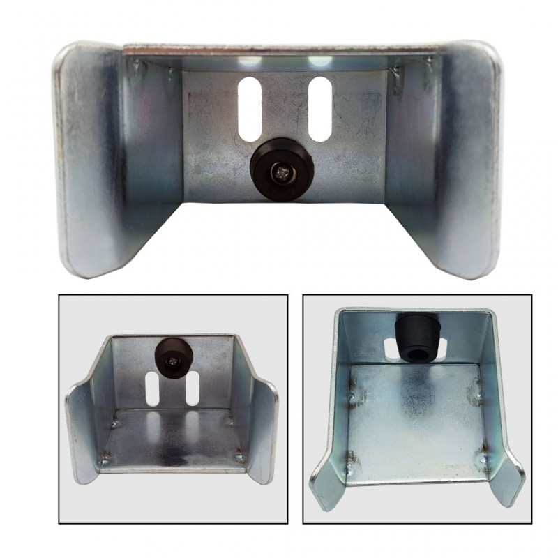 75mm Galvanized U Guide Gate Receiver Catcher with Top Cap and Rubber Bumper