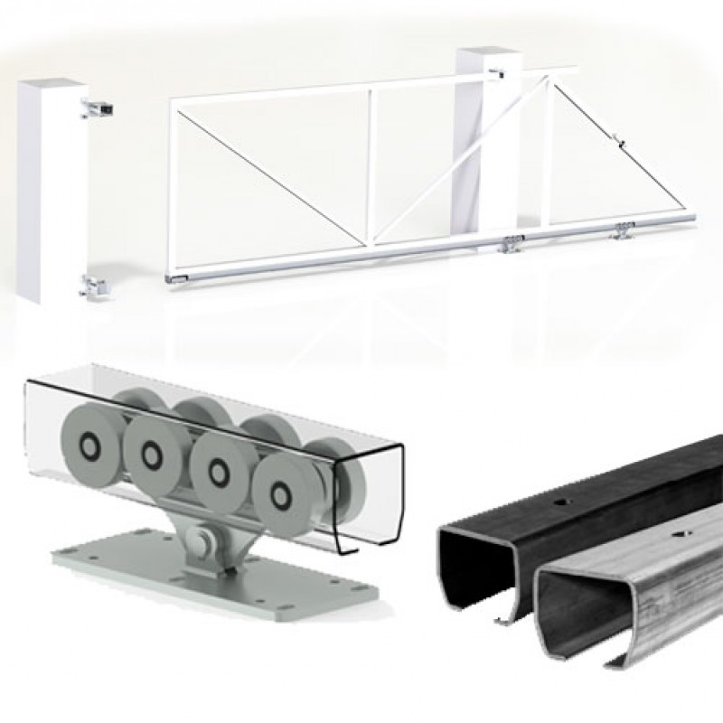 Cantilever Sliding Gate Hardware for Four Meter Gate All In One Pack (CAIS) | German Steel | Made in Europe