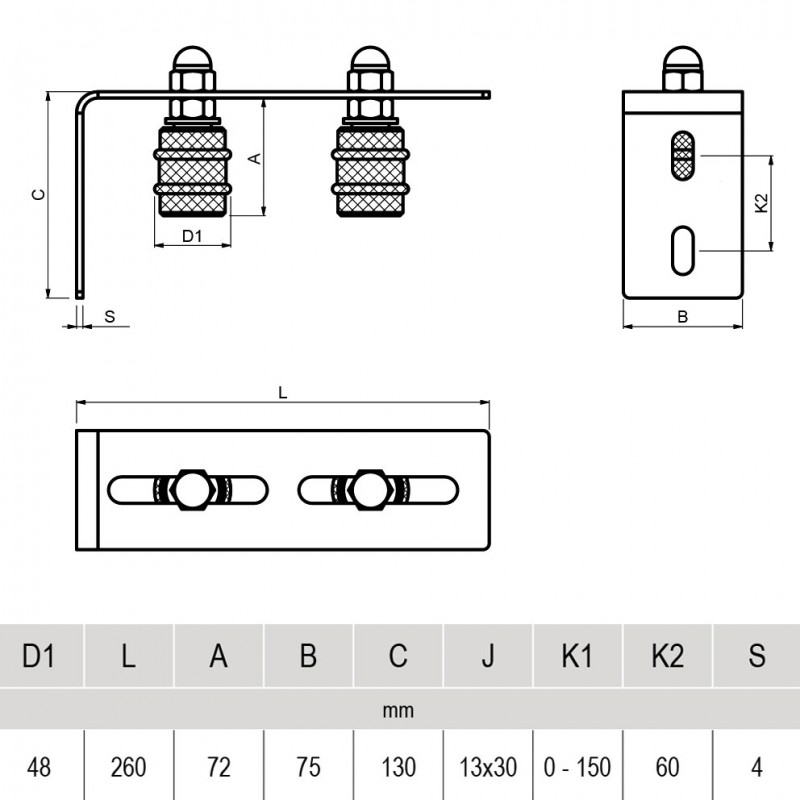 72mm Upper Rollers With NO MARKS Soft Rubber Ring and Bracket Set. CAIS Sliding Gate Guide Roller and Bracket Assembly Kit