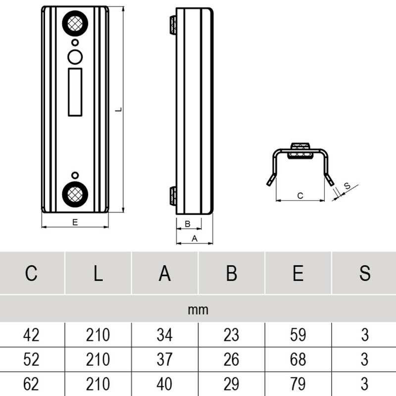 52mm End Stop For Hook Lock (CAIS)