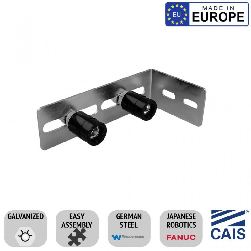 Sliding Gate Hardware Base Kit European Made Kit Includes Gate Wheels, Adjustable Gate Catcher, End Stop, Sliding Gate Rollers and Bracket Set | Add Track For Desired Gate Length | Hot Dip Galvanized German Steel, Made in Europe (CAIS Sliding Gate Hardware)