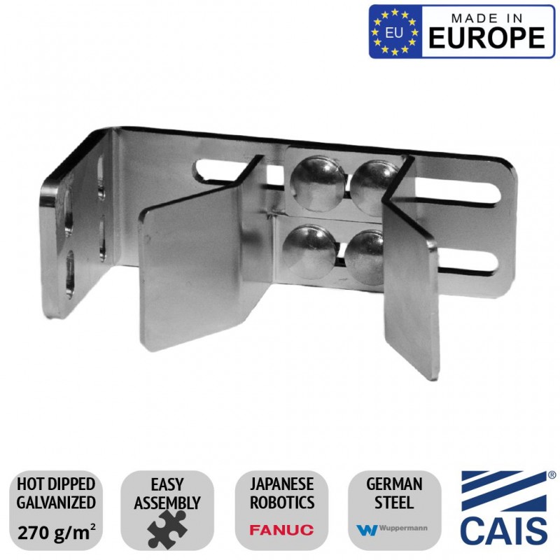 Sliding Gate Hardware Base Kit European Made Kit Includes Gate Wheels, Adjustable Gate Catcher, End Stop, Sliding Gate Rollers and Bracket Set | Add Track For Desired Gate Length | Hot Dip Galvanized German Steel, Made in Europe (CAIS Sliding Gate Hardware)