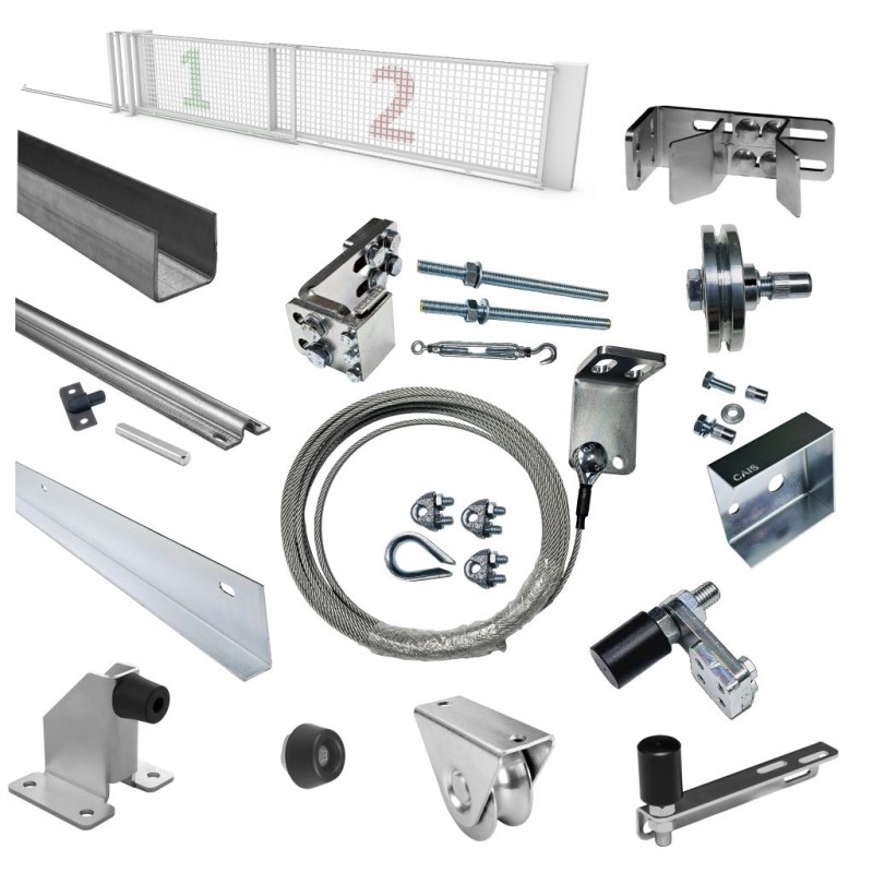 8m Complete Telescopic Sliding Gate Installation Kit for Two-Part Driveway Sliding Gate (TWO-Part Sliding Gate Hardware Set) CAIS SHORTBACK DUE 8.0