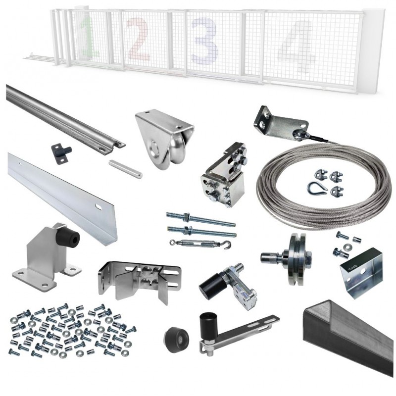 8m Complete Telescopic Sliding Gate Installation Kit for FOUR-Part Driveway Sliding Gates (Telescopic Sliding Gate Hardware Set for 4 Part Gates) CAIS SHORTBACK QUA 8.0