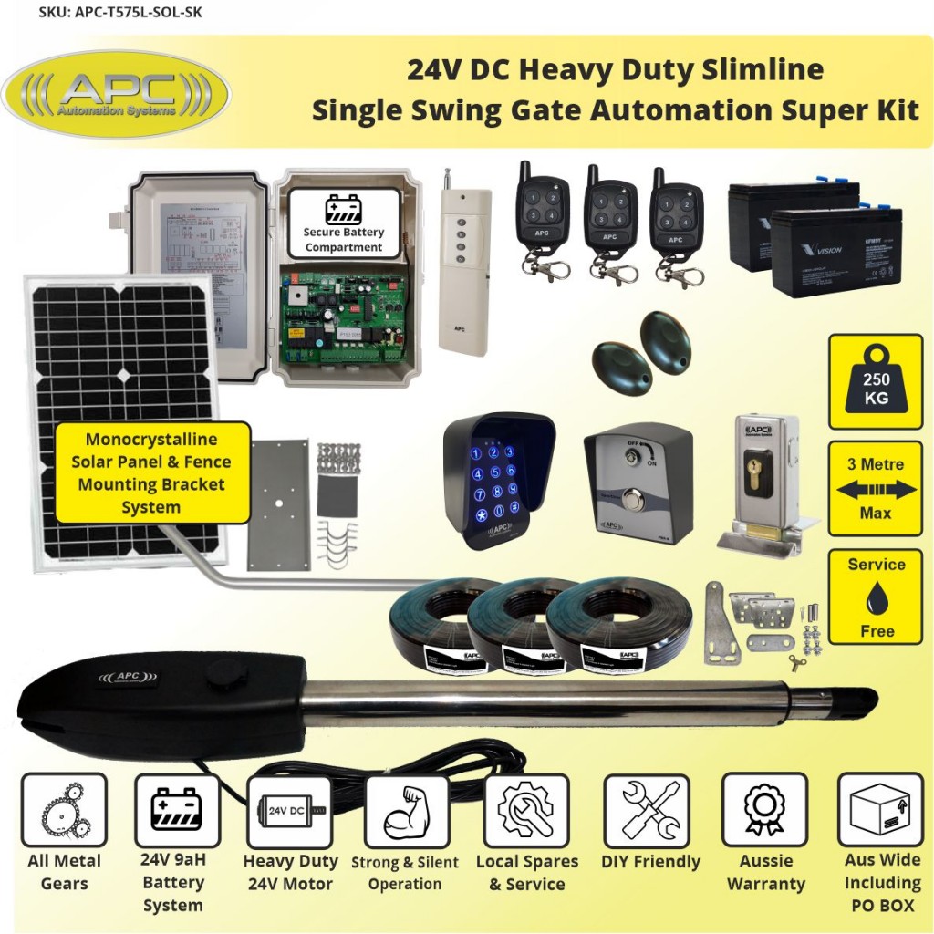 Single Swing Solar Electric Gate Opener