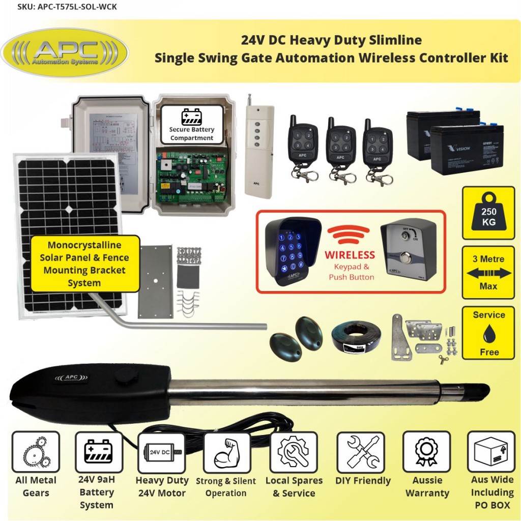 Single Swing Solar Electric Gate Opener