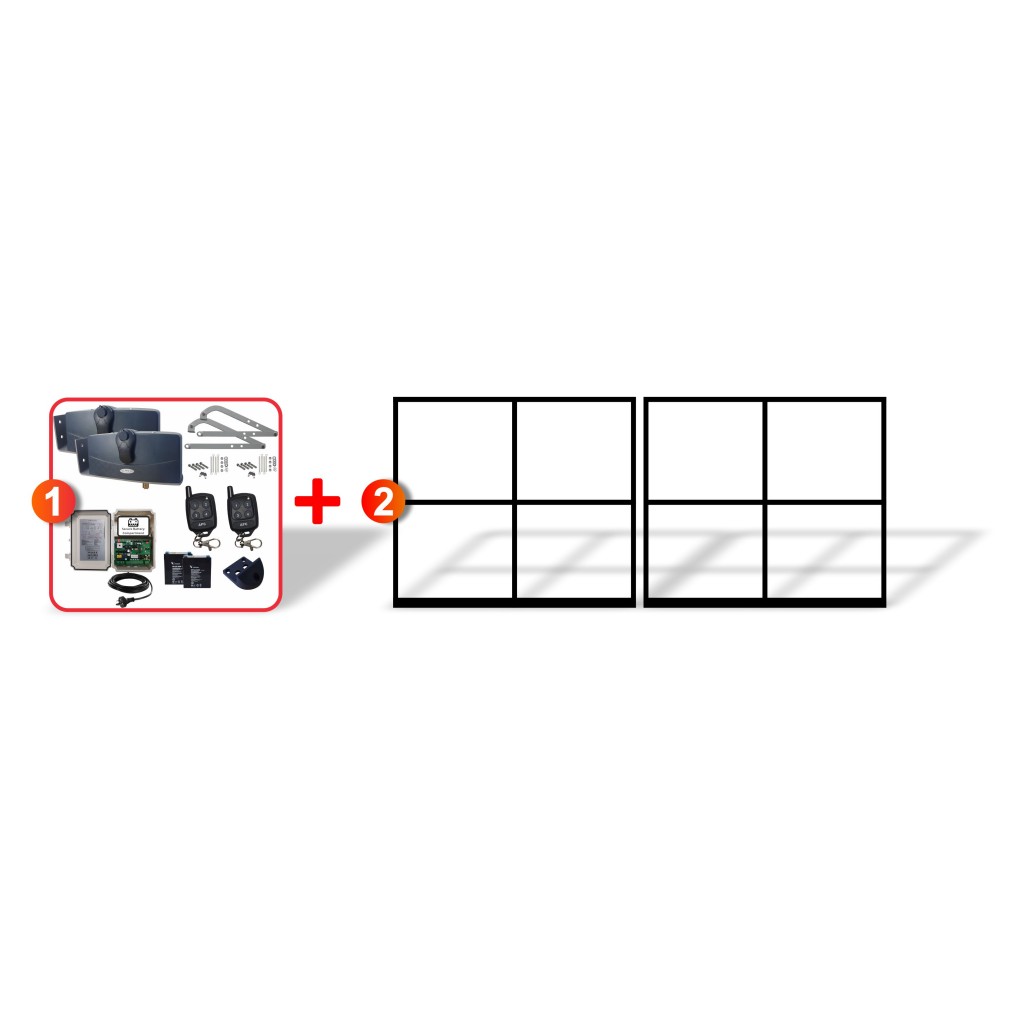 Double Swing Gate and Gate Opener, Remote Controls, Automatic Motorized System