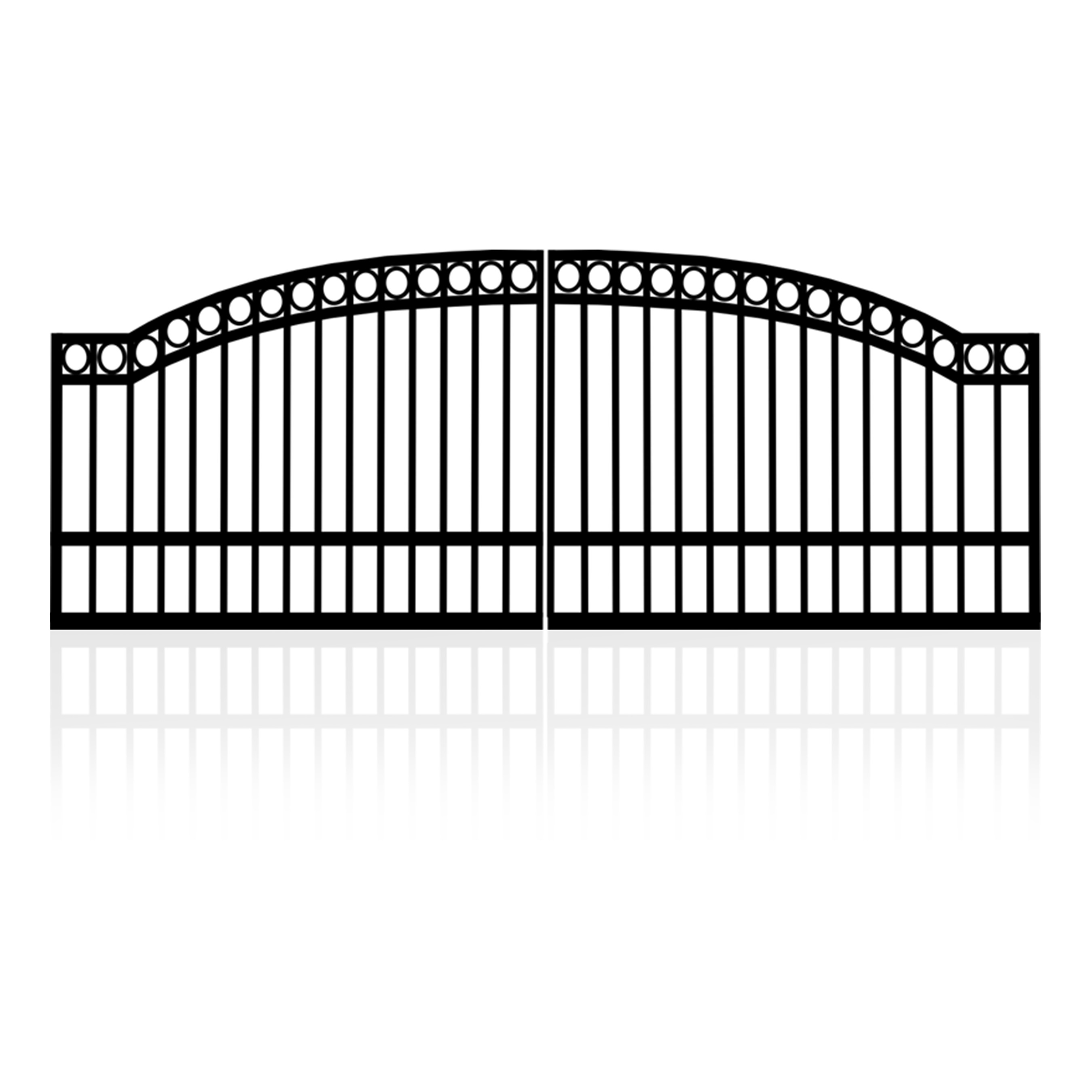 Double Swing Steel Gate Arched Top Design