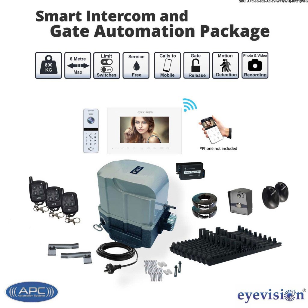 Smart Gate Automation WiFi System 800KG Sliding Gate Opener with WiFi Intercom Smartphone Access Control System