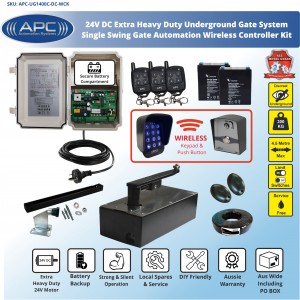 Discreet Underground System with Stainless Steel Top Plate, Wider Opening Angle,  All Metal Gears and Suits Most Gate to Ground Clearance Heights, Single Swing Gate Opener