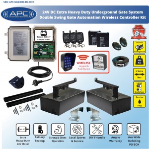 Discreet Underground System with Stainless Steel Top Plate, Wider Opening Angle,  All Metal Gears and Suits Most Gate to Ground Clearance Heights