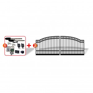 3.5m Arched Gates (2x 1.75m) + Linear Actuator Automation Package, Gate and Gate Opener Combo