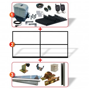 4m Gate Frame including Hardware + Heavy Duty 800kg Sliding Gate Automation System, Gate and Gate Opener Combo