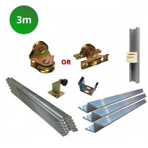 3m Complete Cladded Sliding Gate Hardware Kit with Z Channel