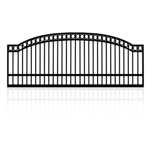 [ CLEARANCE ]  2m Arched Gate | Satin Black Powdercoating, Robust 80x40 - 40x40 Steel Gate Arched Top with Rings (Clearance items might have some minor scratches, Non returnable item)