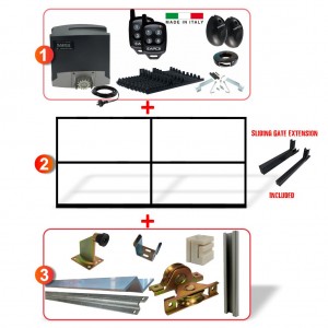 4.9m Gate Frame including Hardware and Heavy Duty Italian 500kg Sliding Gate Opener System