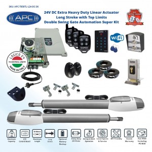 Extra Heavy Duty Long Stroke, All Metal Gears, Telescopic Linear Actuator with Italian Made Logico 24 Control Unit Kit with Top Limits