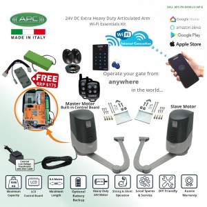 Double Swing Gate Automation Kit, APC Proteous PA-8400 Heavy Duty Swing Gate Opener WiFi Kit