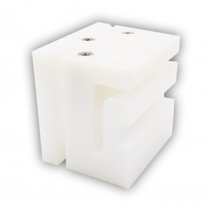 APC Superior White Nylon Guide Block, Two Piece Assembly For Sliding Gate With Angle or Z Profile