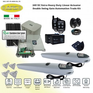 Double Swing Solar Powered Gate Opener, Automatic Motorized Remote Controls Gate, Solar Gate Automation System DIY Kit