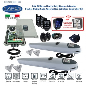 Double Swing Gate Opener, Automatic Motorized Remote Controls Gate, Gate Automation System DIY Kit