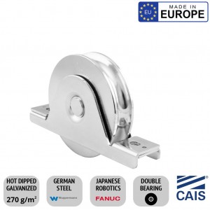 Singular 88mm Recess Mount European Made Double Bearing Sliding Gate Wheel. CAIS WSO 924 B2 High Quality German Steel, Rebate Gate Wheel