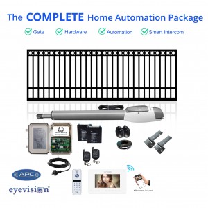 4M Ring Top Extra Heavy Duty Single  Swing Gate Kit with Smartphone Intercom Kit