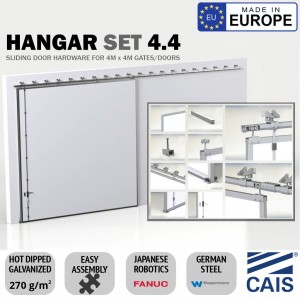 4x4m Overhead Sliding Door, Gate Hardware, High-Quality Commercial Grade Hanging Door Kit | Hot Dip Galvanized German Steel, Made in Europe CAIS HANGAR 4.4. Available in Melbourne Store and Shipping All Over Australia