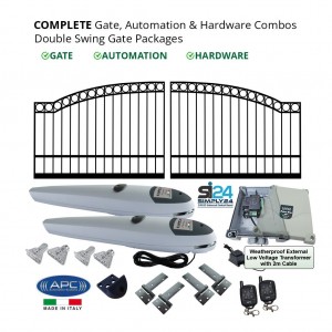 Complete Gate, Electric Gate Automation & Hardware Combos with Italian Made Heavy Duty Gate Opener System. APC Double Swing Electric Gate Packages