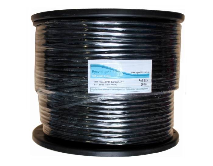 200m Cable, Twisted pair 1.5mm thick for use with the Eyevision 2 wire systems